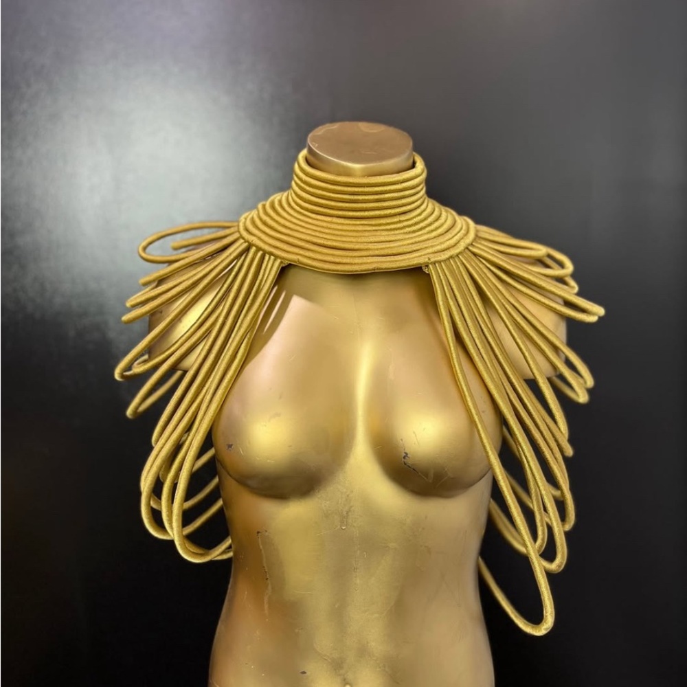 Gold Rope Two Shoulder Necklace